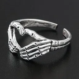 Lovemi Movements Unisex Stainless Steel Silver-Plated Adjustable Finger Ring-picture-22