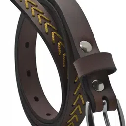 luxury leather Women Casual, Party, Evening Brown Canvas Belt image 2