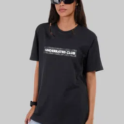 Underrated Club Women Typography Henley Neck Bio Finish T-shirt-image-91