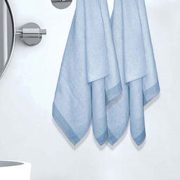 Myntra Elegant Homes Blue 2 Pieces Striped Cotton 150 GSM Bath Towel-picture-41
