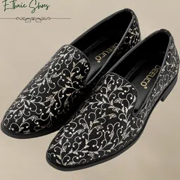 DEEUCO Men Printed Velvet Mojaris-picture-34