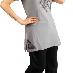 urbe Women Top & Pyjama Set Grey, Black Printed image 3