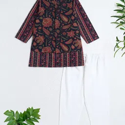 The Magic Wand Boys Ethnic Motifs Printed Regular Pure Cotton Kurta with Pyjamas-picture-15