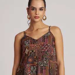BerryBird Women Ethnic Motifs Printed Peplum Crop Top-picture-38