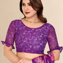 Moda Rapido Floral Printed Saree With Blouse Piece image 3