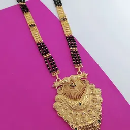 OM KRISHIV COLLECTION Women Gold-Plated Artificial Beads Mangalsutra image 2