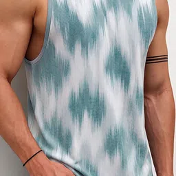 JUMPCUTS Printed Round Neck Gym Vest image 3