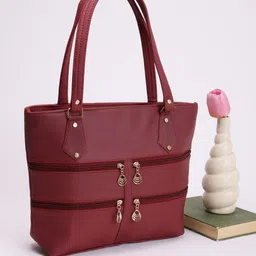 Springberry Women Solid Structured Zip Detail Shoulder Bag-picture-13
