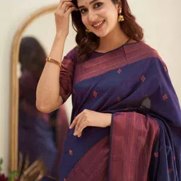 Vidula Fashion Woven Design Zari Banarasi Saree with Blouse Piece image 2