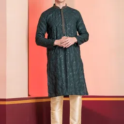 DEVOILER Men Embellished Thread Work Kurta-picture-16