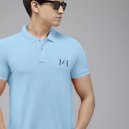 Mast & Harbour Men Solid Polo Collar Cotton Slim Fit Cotton T-shirt-picture-34