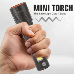 pick ur needs 100W Emergency Metal Small Torch With Brightness 3 Mode Light + 2 Mode Side COB Torch image 5