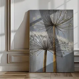 Eurotex Grey & Beige Canvas Floral and Botanical Wall Paintings-picture-27