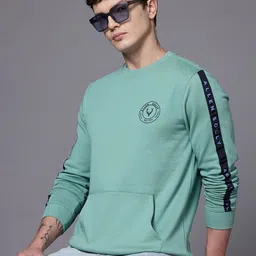 Allen Solly Round Neck Fleece Sweatshirt with Contrast Stitch-picture-36