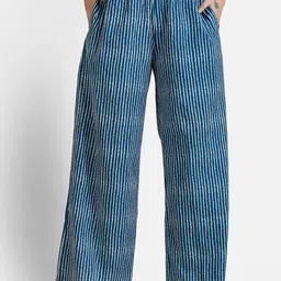 Crazy Needle Women Striped Cotton Ethnic Palazzos-picture-24