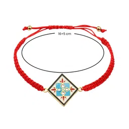 SALTY Set Of 5 Stone Studded Thread Heritage Hues Rakhis With Roli & Chawal image 5