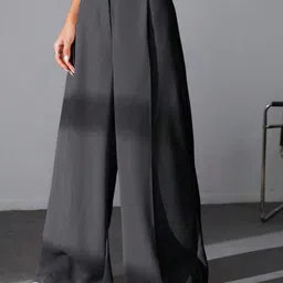 Next One Women High-Rise Smart Loose Fit Easy Wash Stretchable Pleated Parallel Trousers image 3