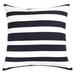 White PolyCanvas Striped 16 x 16 Inches Cushion Cover (Set Of 3) By ANS image 2
