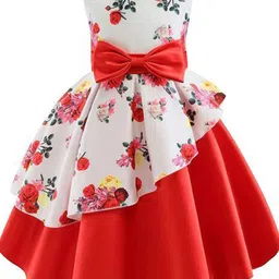 PURNKAMAAY TRENDZ Floral Print Satin Fit & Flare Dress-picture-1