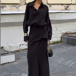 LULU & SKY Shirt Collar Shirt With Skirt Co-Ords-picture-11