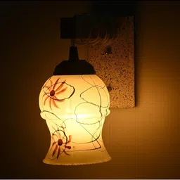 1ST TIME Brown & White Printed Wood Wall Lamp image 3