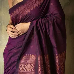 Mufa Ethnic Motifs Woven Design Zari Saree image 4