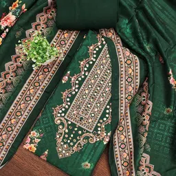 BlissFlair Floral Embroidered Beads And Stones Unstitched Dress Material-picture-17