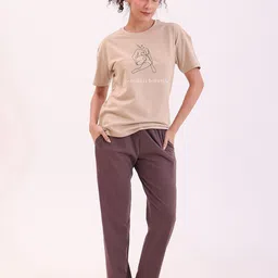NAP STORY Cotton Mid-Rise Straight Lounge Pants-image-81