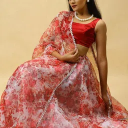 KALINI Floral Printed Semi-Stitched Lehenga & Ready to Wear Blouse With Dupatta-picture-35