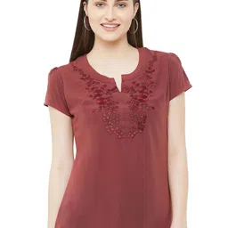 G0-4 IT Embroidered Mandarin Collar Georgette Top-picture-18