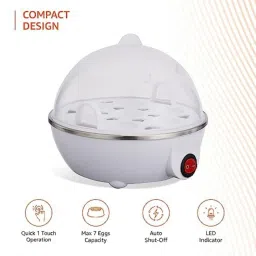 utility jet Electric Egg Boiler with 3 Boiling Mode & Overheat Protection (White) image 5