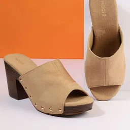 Mochi Women Block Heel Peep Toes-image-0