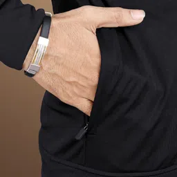 VeBNoR Men Solid Mock Collar Rapid Dry Bomber Jacket image 2