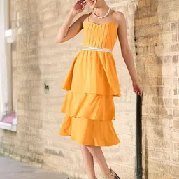 STYLECAST X KASSUALLY Women Shoulder Straps Fit & Flare Midi Dress-picture-34