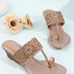 DIPYO Embellished Ethnic Wedge Sandals-picture-11