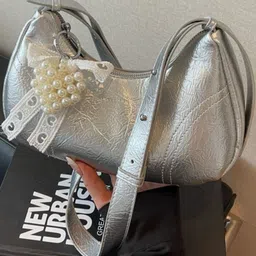 CORSICA Women Silver PU Swagger Hobo Bag image 1