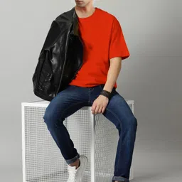 TEEFOX Men Typography Printed Drop-Shoulder Sleeves T-shirt image 5