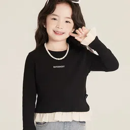 LULU & SKY Gils Colourblocked Cotton Peplum Top image 2