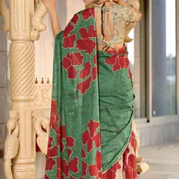 NIKATT Batik Pure Cotton Block Print Saree image 4