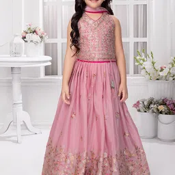 Tiny Kingdom Girls Embroidered Ready to Wear Lehenga & Blouse With Dupatta-picture-8