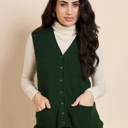 CREATIVE LINE Women Self Design Woollen Cardigan Sweater-picture-27