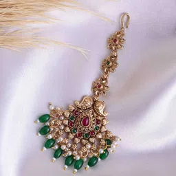 PANASH Gold-Plated Maang Tikka Head Jewellery-image-1