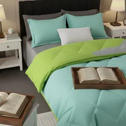 Sleeping Owls Sea Green & Turquoise Blue AC Room 150 GSM Comforter image 4