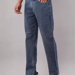 NIVASU Men Regular Fit Mid-Rise Light Fade Stretchable Jeans image 4