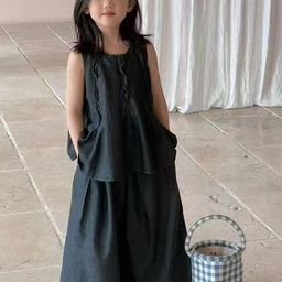 LULU & SKY Girls Pure Cotton Top With Wide Leg Pants-picture-28