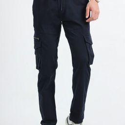 THE BEETEL HOUSE Men Relaxed Zipper Utility Cargos Trousers-picture-38