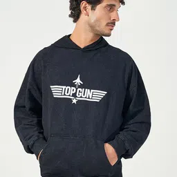 Styli Men Cotton Graphic Print Relaxed Fit Hooded Neck Pullover Sweatshirt-picture-41