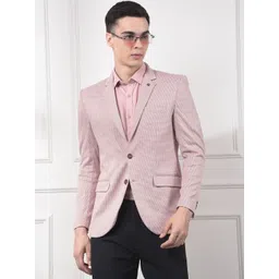 Crimsoune Club Checked Notched Lapel Single-Breasted Slim Fit Casual Blazers-picture-18