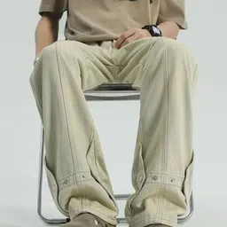 KPOP Men Regular Fit Mid-Rise Light Fade Jeans image 5