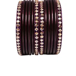 TAJ BRIDAL STORE Set Of 12 Kundan Studded Bangles image 4